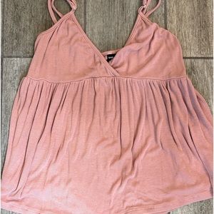 Shein pink rose color knit tank.